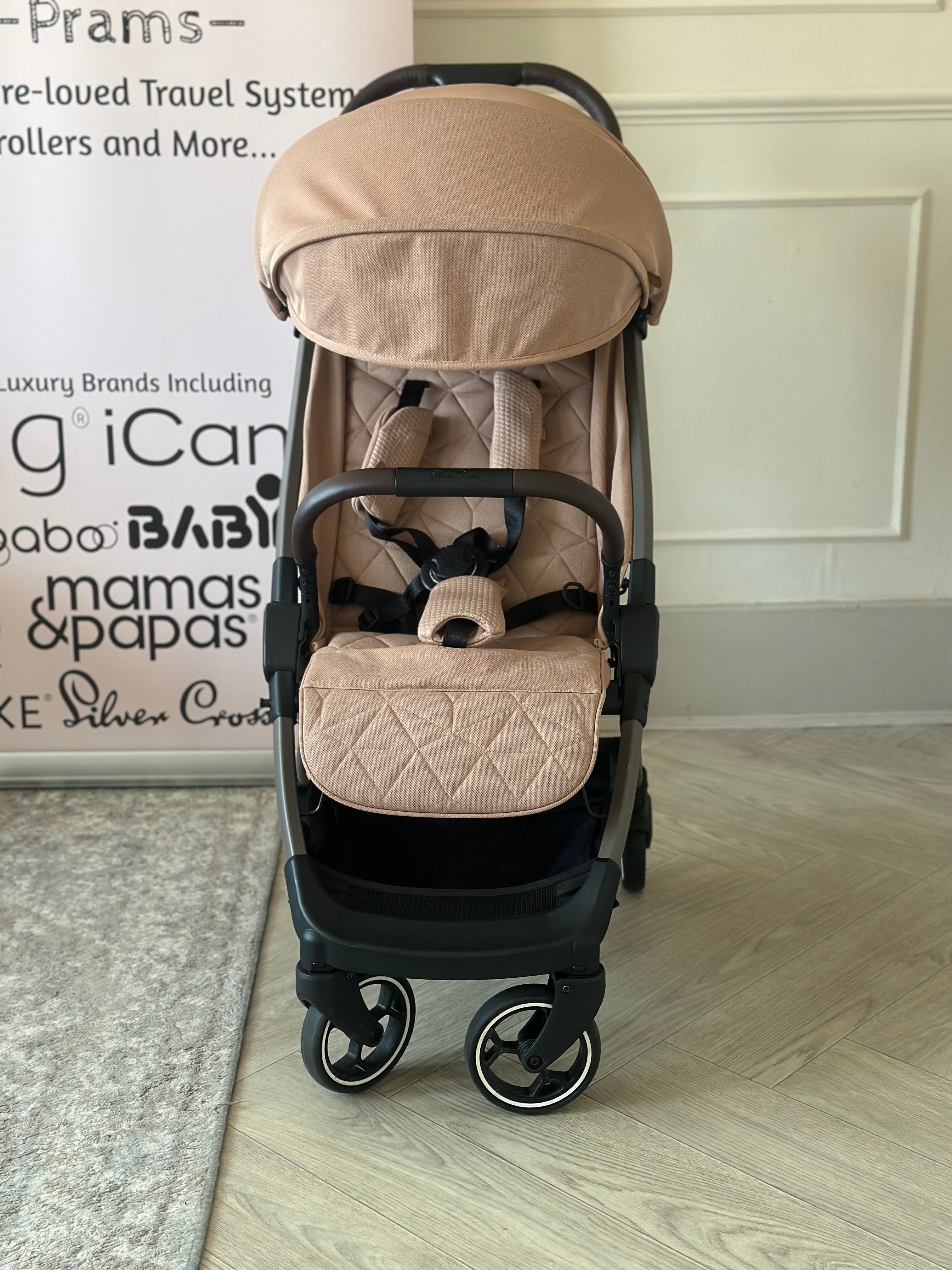 Silver Cross Clic Stroller with Footmuff- Roebuck (Dusty Pink)