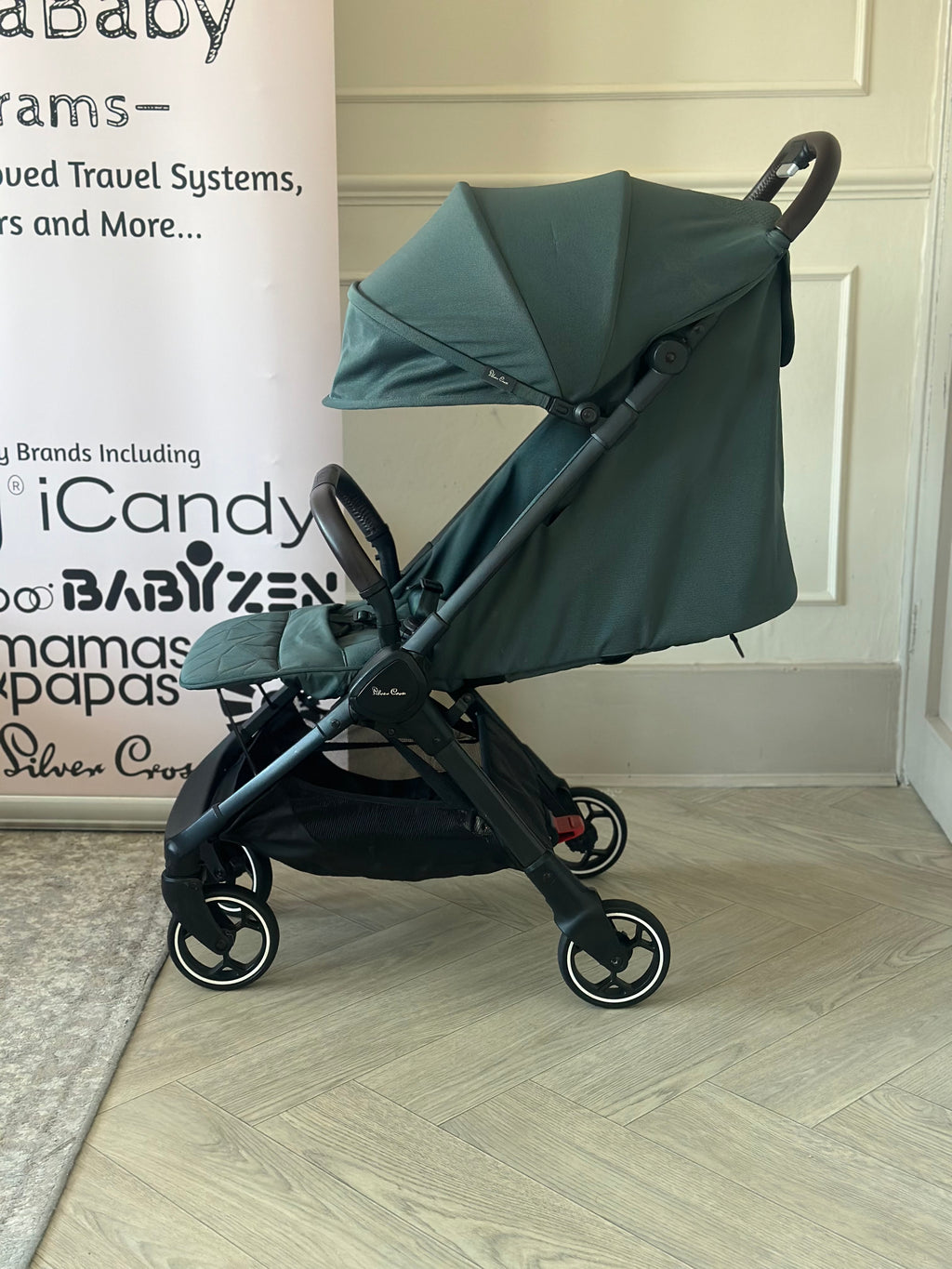 Silver Cross Clic 2 Stroller with Raincover- Conifer