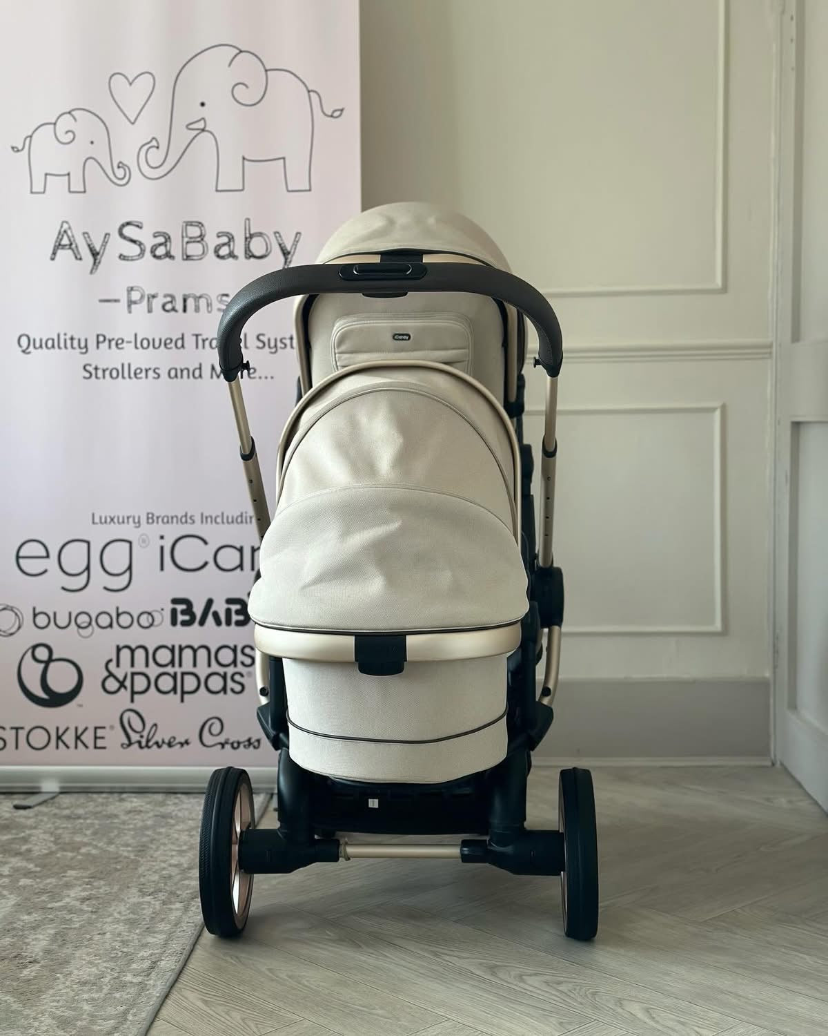 🧸 iCandy Peach 7 Double Pram- Biscotti 🧸