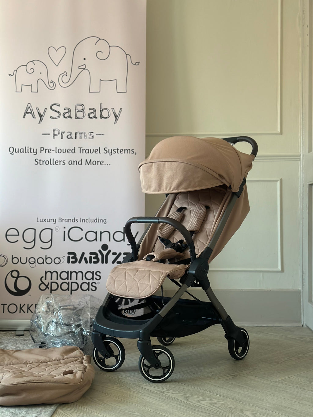 Silver Cross Clic Stroller with Footmuff- Roebuck (Dusty Pink)
