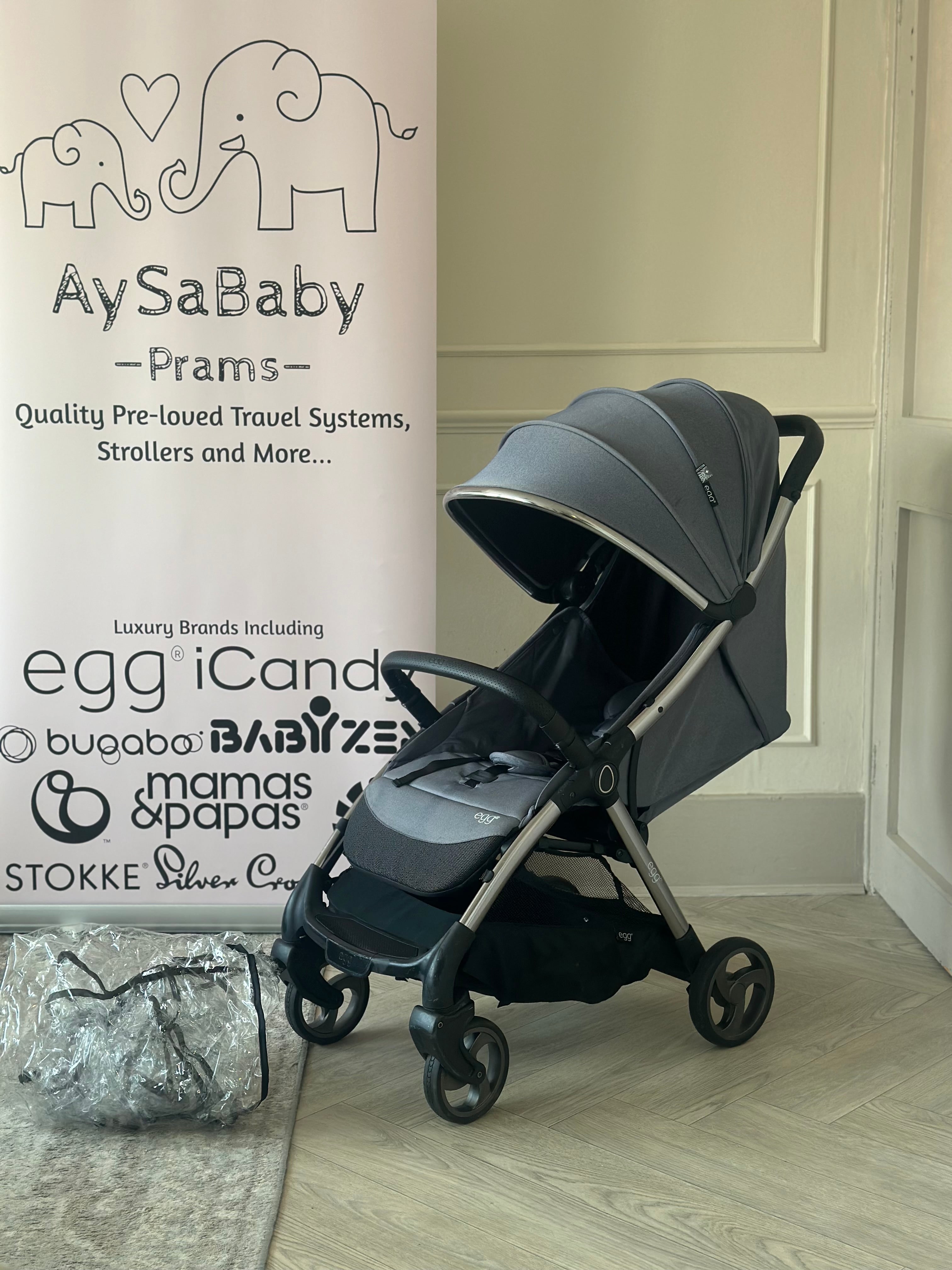 Egg Z Stroller with Raincover- Chambray