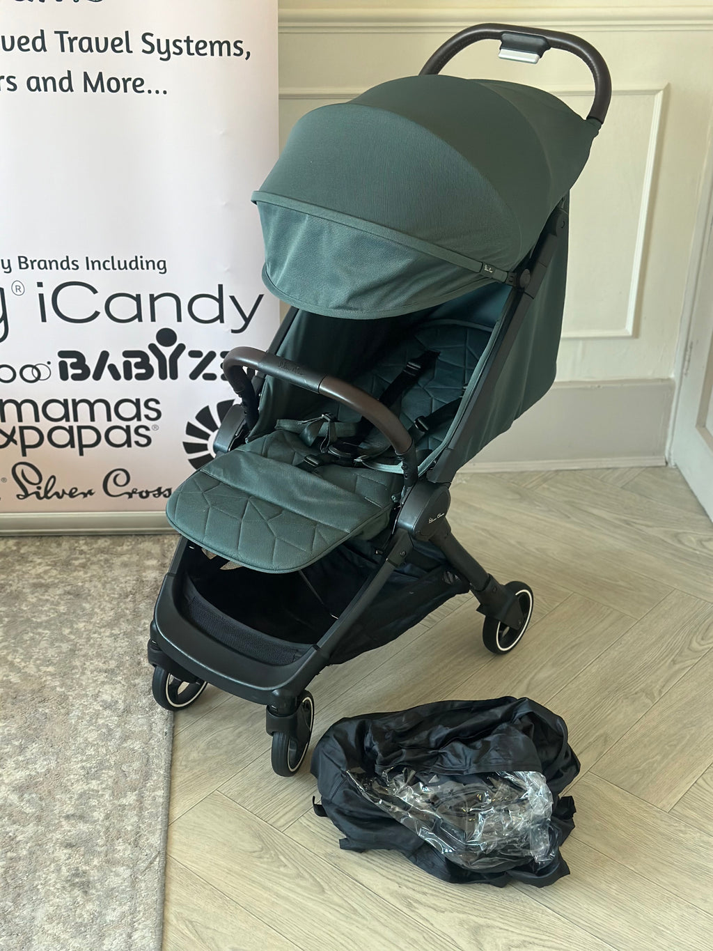 Silver Cross Clic 2 Stroller with Raincover- Conifer
