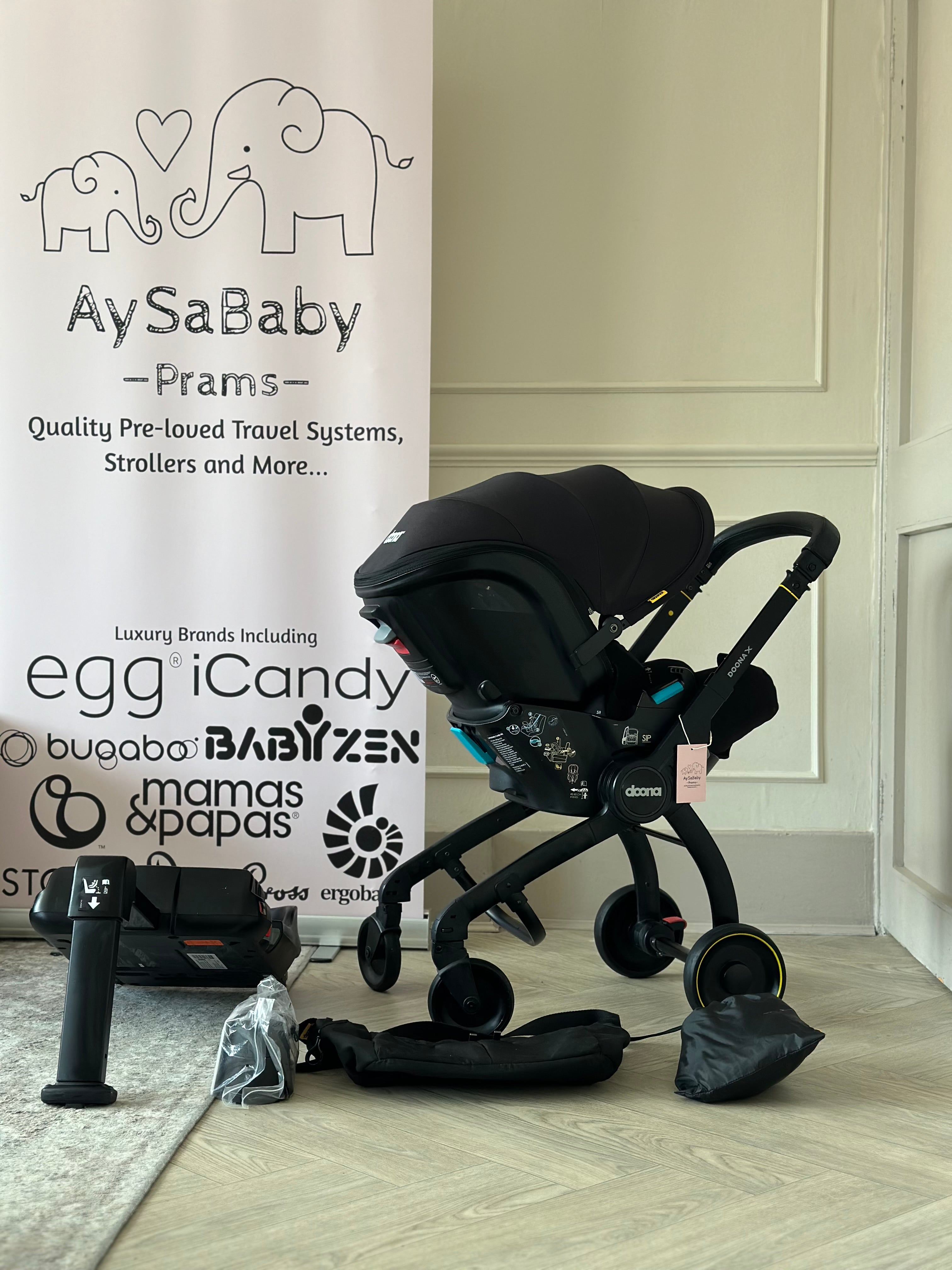 💛🖤 Doona X- Nitro Black with Isofix Base🖤💛